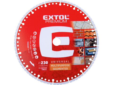 EXTOL PREMIUM kotouč řezný diamantový MULTI univerzální, O230x22,2x3mm (8803004)
