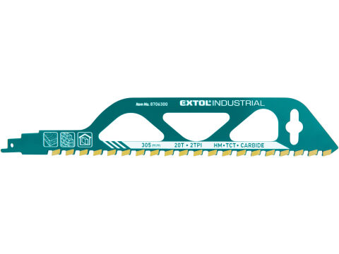 EXTOL INDUSTRIAL plátek do pily ocasky s SK zuby, 305x50x2,5mm (8706300)