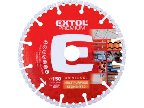 EXTOL PREMIUM kotouč řezný diamantový MULTI univerzální, O150x22,2x2,6mm (8803002)