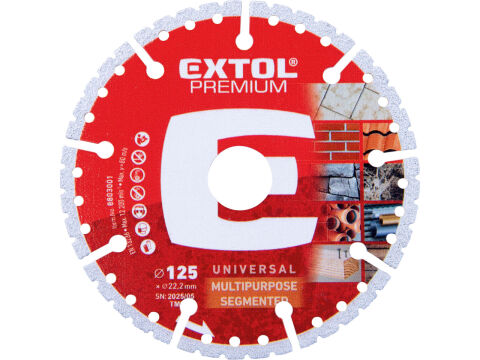 EXTOL PREMIUM kotouč řezný diamantový MULTI univerzální, O125x22,2x2,2mm (8803001)