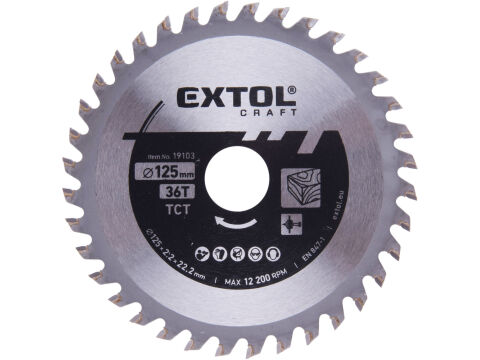 EXTOL CRAFT kotouč pilový s SK plátky, O 125x2,2x22,2mm, 36T (19103)