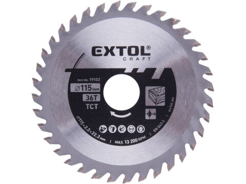 EXTOL CRAFT kotouč pilový s SK plátky, O 115x2,2x22,2mm, 36T (19102)