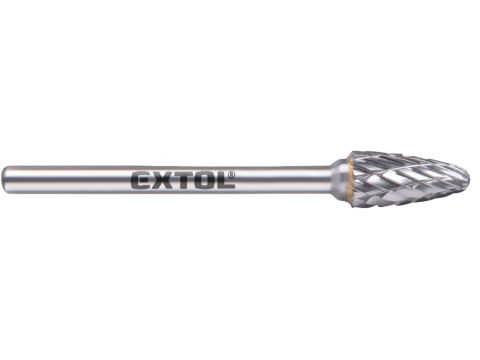 EXTOL INDUSTRIAL fréza karbidová, kulatý oblouk, ?6x13mm, ?stopky 3mm, sek střední (double-cut) (8703853)