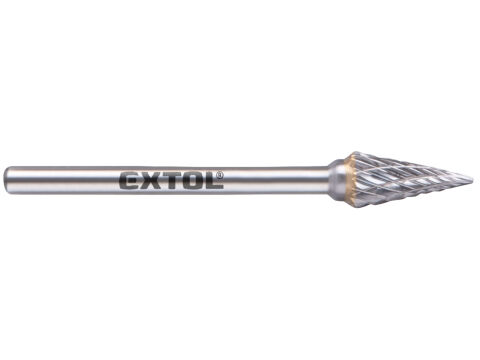 EXTOL INDUSTRIAL fréza karbidová, konická-jehlan, ?6x13mm, ?stopky 3mm, sek střední (double-cut) (8703893)