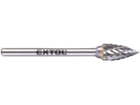 EXTOL INDUSTRIAL fréza karbidová, ostrý oblouk, ?6x13mm, ?stopky 3mm, sek střední (double-cut) (8703863)