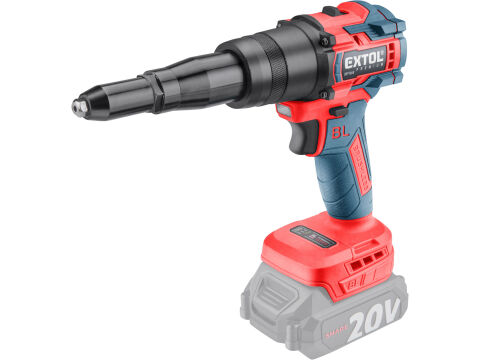 EXTOL PREMIUM pistole nýtovací aku SHARE20V, BRUSHLESS, bez baterie a nabíječky (8891869)