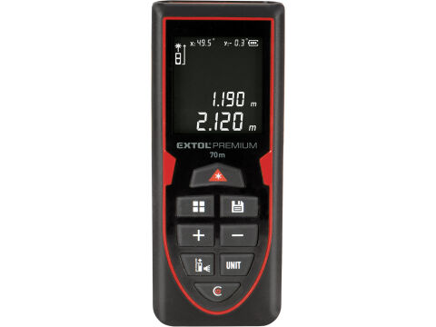 EXTOL PREMIUM metr laserový 70M (zelený) s Li-ion baterií (8820047)