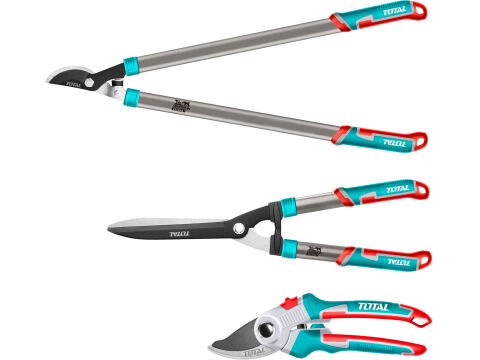TOTAL Nůžky zahradnické, sada 3ks, industrial (THT1576033)