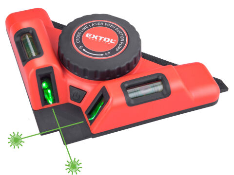 EXTOL PREMIUM laser zelený-úhelník 90°, s elektr. přísavným modulem (8823303)