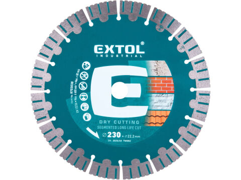 EXTOL INDUSTRIAL kotouč diamantový řezný segmentový Long Life Cut, suché řezání, O 230x22,2x2,3mm (8703038)