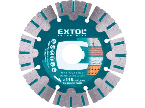 EXTOL INDUSTRIAL kotouč diamantový řezný segmentový Long Life Cut, suché řezání, O 115x22,2x1,8mm (8703036)