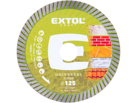 EXTOL CRAFT kotouč diamantový řezný, turbo - suché i mokré řezání, O 125x22,2x2mm (903052)