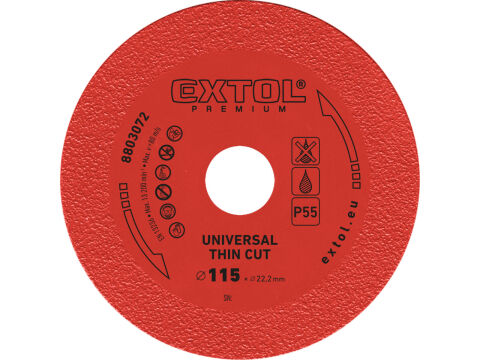 EXTOL PREMIUM kotouč diamantový řezný EXTRA tenký, 115x22,2x1,2mm (8803072)