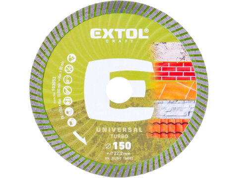 EXTOL CRAFT kotouč diamantový řezný, turbo - suché i mokré řezání, O 150x22,2x2,4mm (903053)