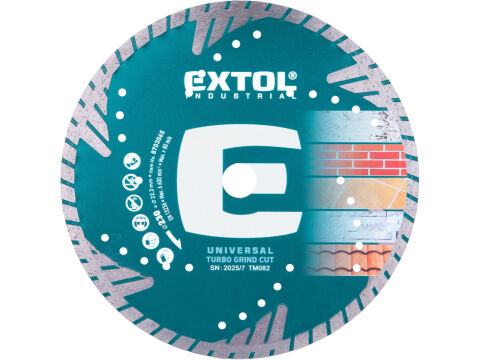 EXTOL INDUSTRIAL kotouč diamantový řezný, turbo Grind Cut, suché i mokré řezání, O 230x22,2x2,6mm (8703065)