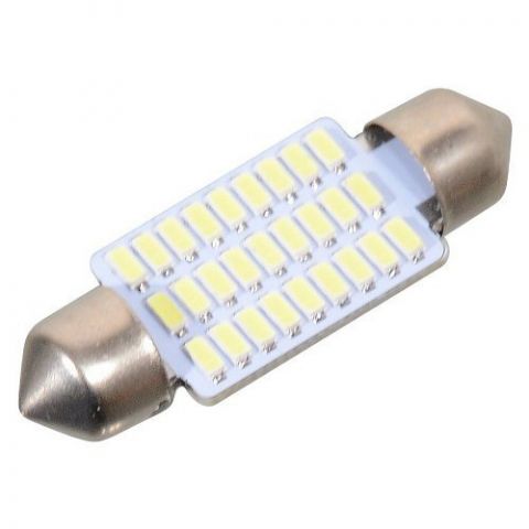Žárovka 27 SMD LED 12V suf. SV8.5 38mm bílá (33819)