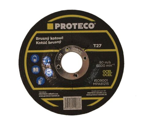 PROTECO 10.20-B-125-64 kotouč brusný 125x6.4x22.2mm, zvýšený střed, ocel (10.20-B-125-64)