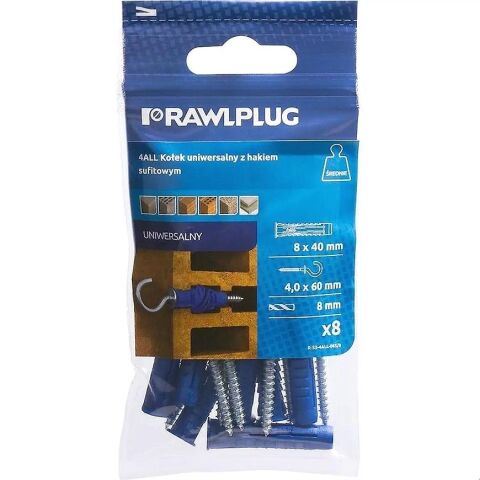 RAWLPLUG Hmoždinka univerzální uzlovací 4ALL 5 mm - nylon se stropním hákem (12 ks/bal.) (R-S7-4ALL-05S/12)