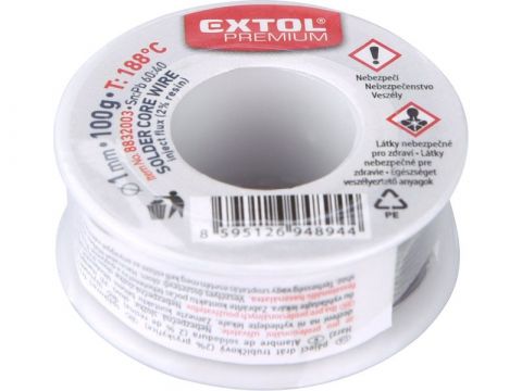 EXTOL drát pájecí trubičkový Sn60/Pb40, Ř1mm, 100g (8832003)