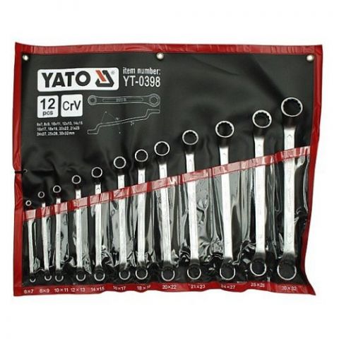 YATO Sada klíčů očkových 12ks 6-32 mm ohnuté (YT-0398)