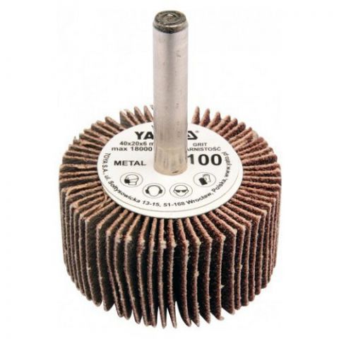 YATO Kotouč lamelový radiální 40x20  P-150 s hřídelíu 6 mm (YT-83356)